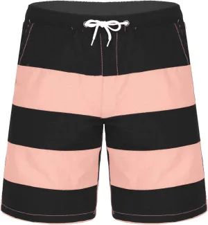 Hansber Mens Colorful Stripes Swim Trunks Beachwear Quick Dry Board Shorts Surf Pants Swim Suits