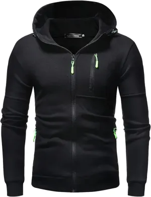 Hoodies for Men Zip up Lightweight Sweatshirt Long Sleeve Sport Outdoor Casual Jacket Fall Winter Top with Pockets