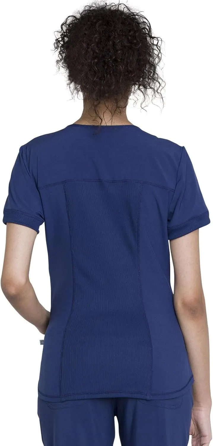 Infinity Women's Scrub Top Zip Front V-Neck Top with 4 Pocket 360° Stretch & Moisture Wicking Technology CK810A