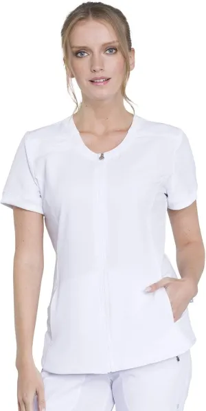 Infinity Women's Scrub Top Zip Front V-Neck Top with 4 Pocket 360° Stretch & Moisture Wicking Technology CK810A