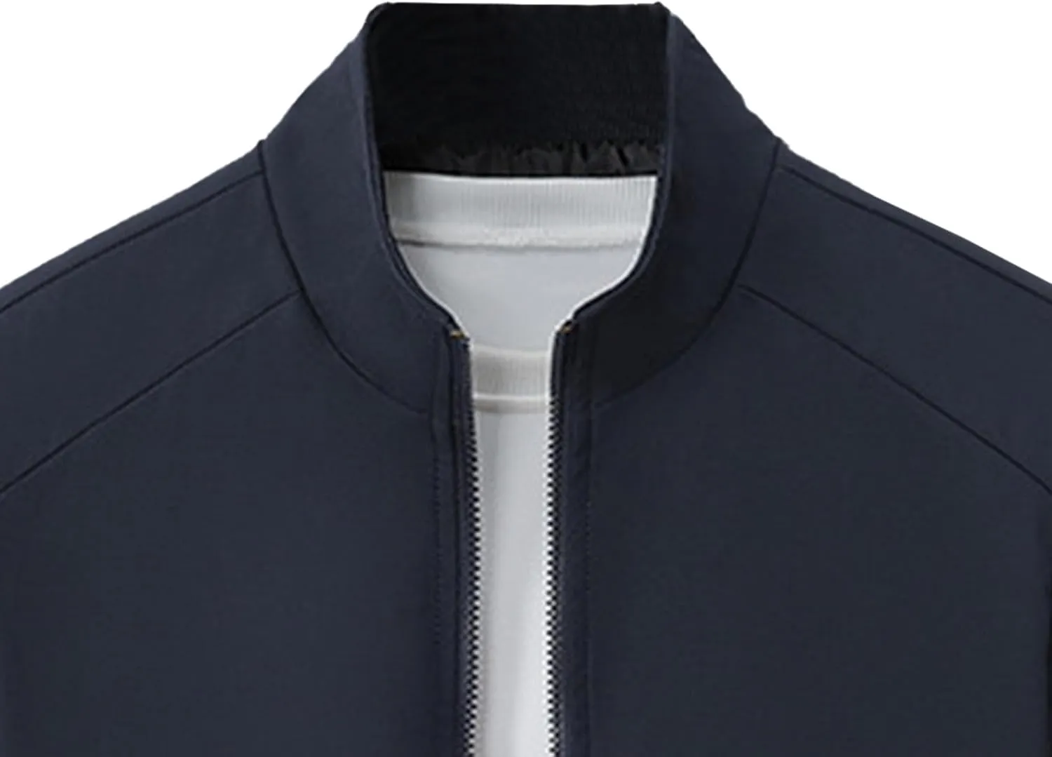 JEsilunmaMY Men's Stand Collar Bomber Padded Coats Zip Up Casual Business Sportwear Stylish Lightweight Warm Windbreakers