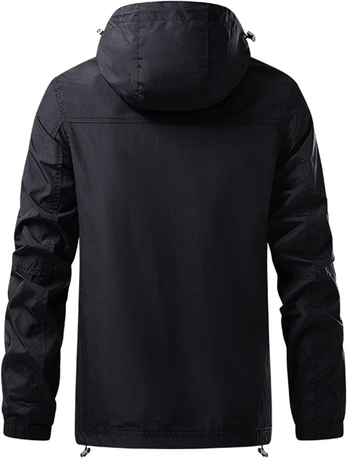 JEsilunmaMY Men's Windproof Hooded Windbreaker Long Sleeve Waterproof Outdoor Sportwear Mountain Hiking Jacket Raincoat