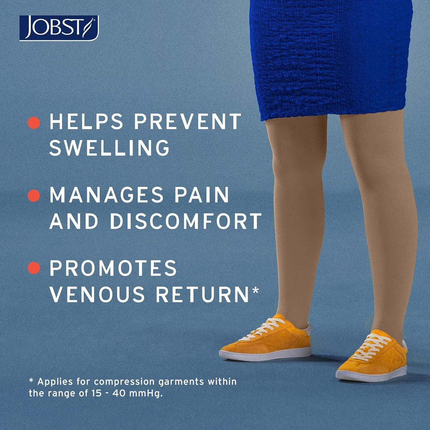 JOBST Relief Knee High Graduated Compression Socks, 15-20 mmHg - Comfortable Unisex Design - Open Toe, Black, Medium Petite