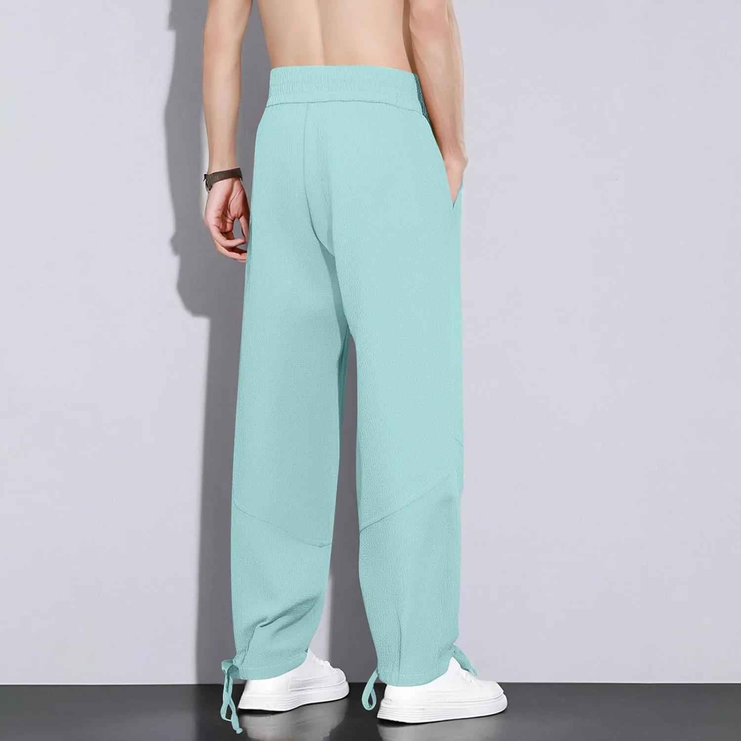 Jogger Pants for Men Sweatpants Casual Jogging Running Tapered Trousers Male Elastic Waist Track Pants Cinch Bottoms