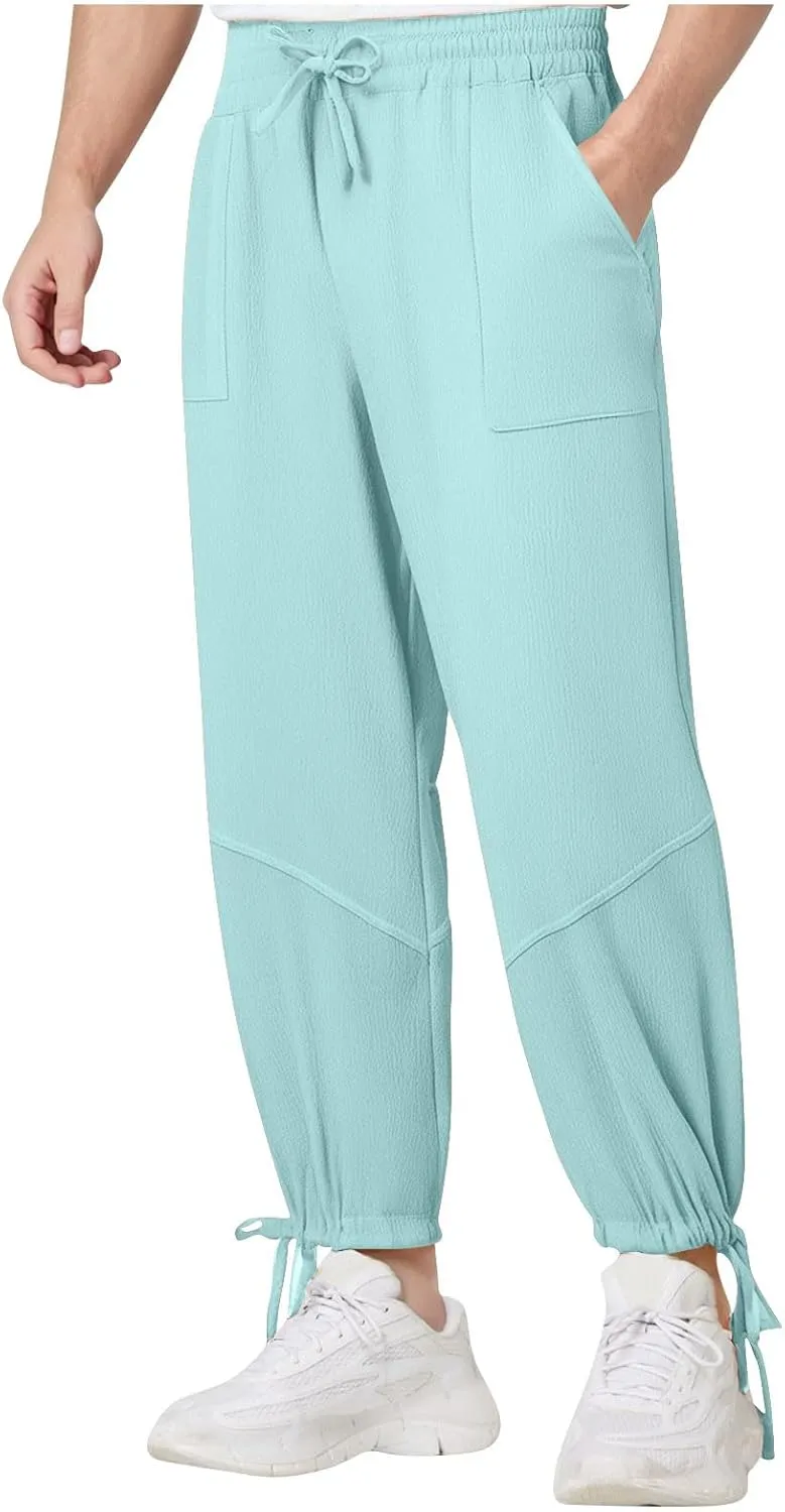 Jogger Pants for Men Sweatpants Casual Jogging Running Tapered Trousers Male Elastic Waist Track Pants Cinch Bottoms