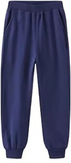 Kids Cotton Sweatpants Elastic Waist Solid Soft Athletic Sport Long Pants Boys Girls Running Jogger Casual Bottoms