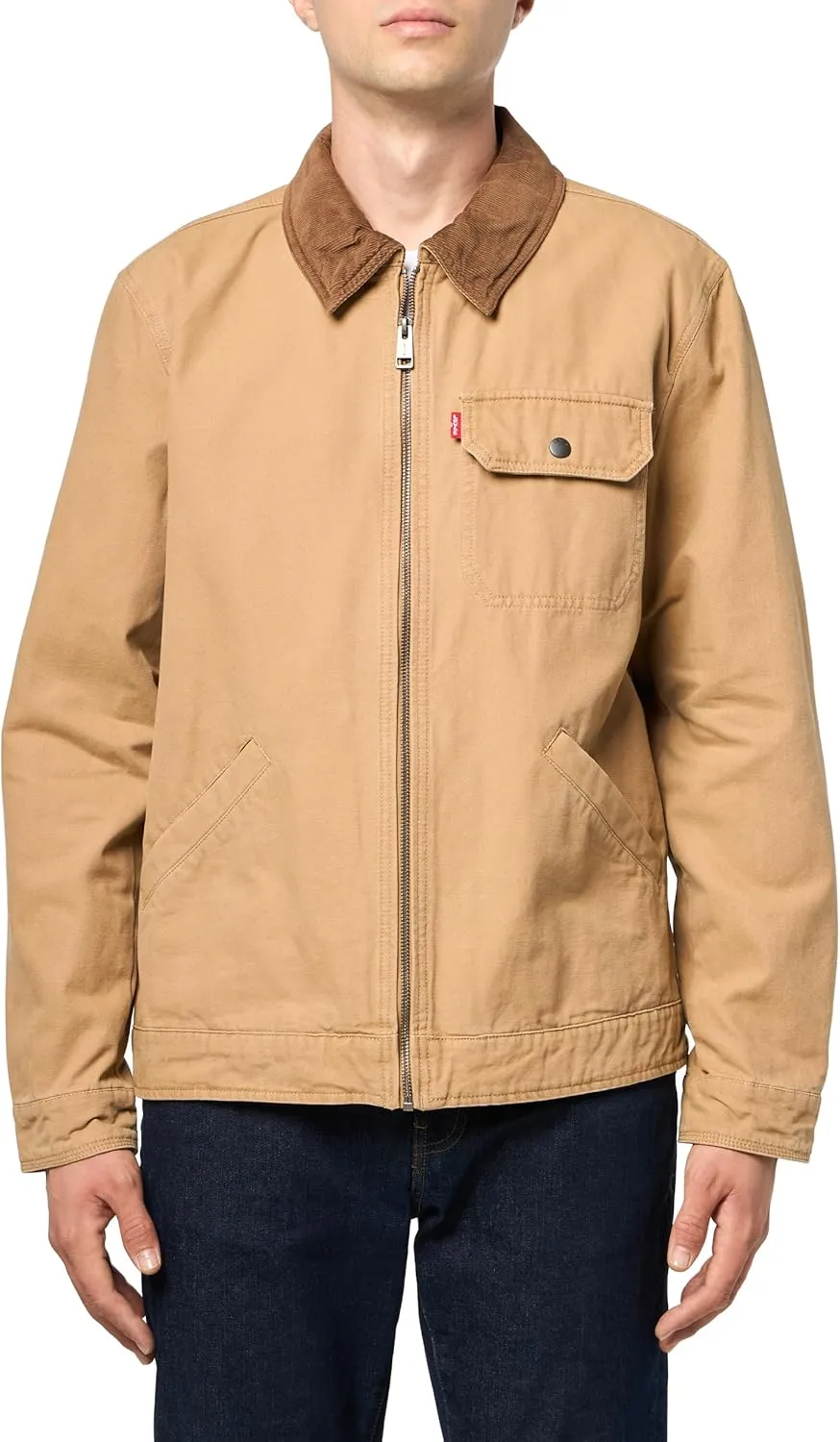 Levi's Men's Workwear Cotton Canvas Corduroy Collar Depot Jacket