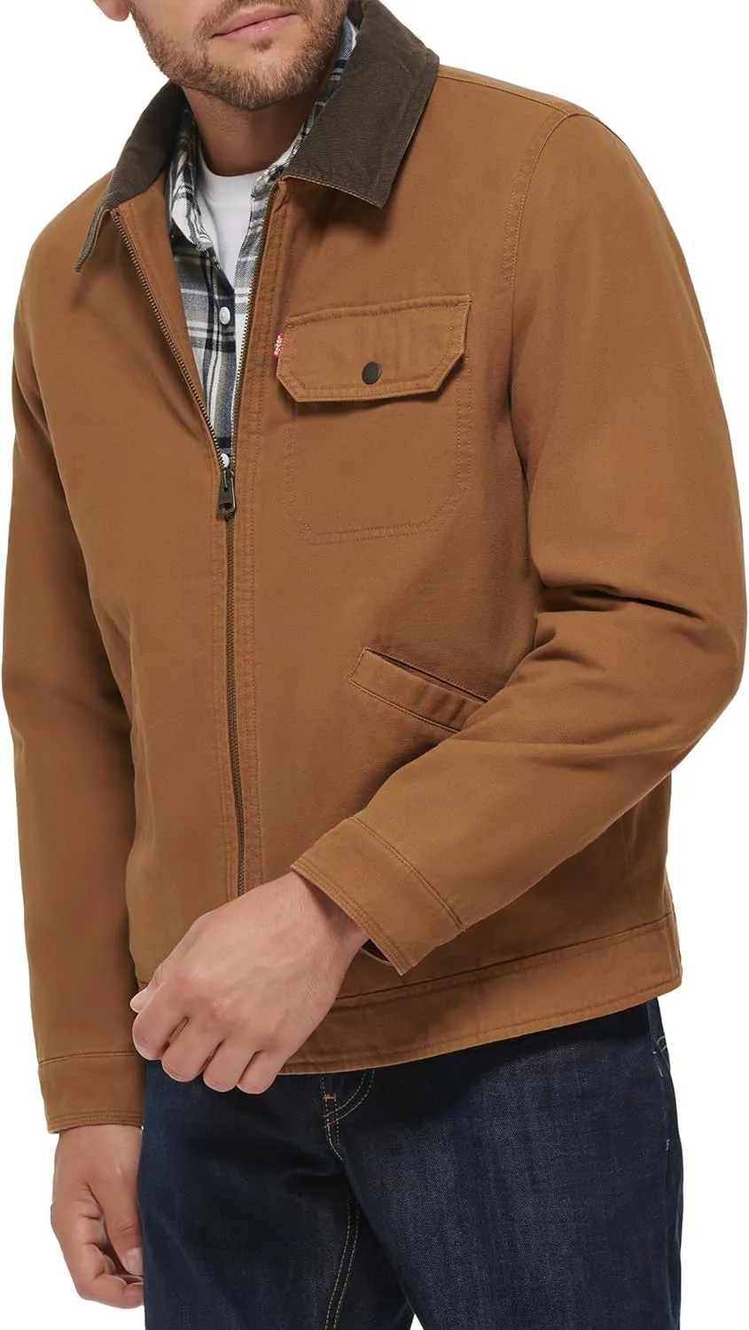 Levi's Mens Workwear Cotton Canvas Corduroy Collar Depot Jacket