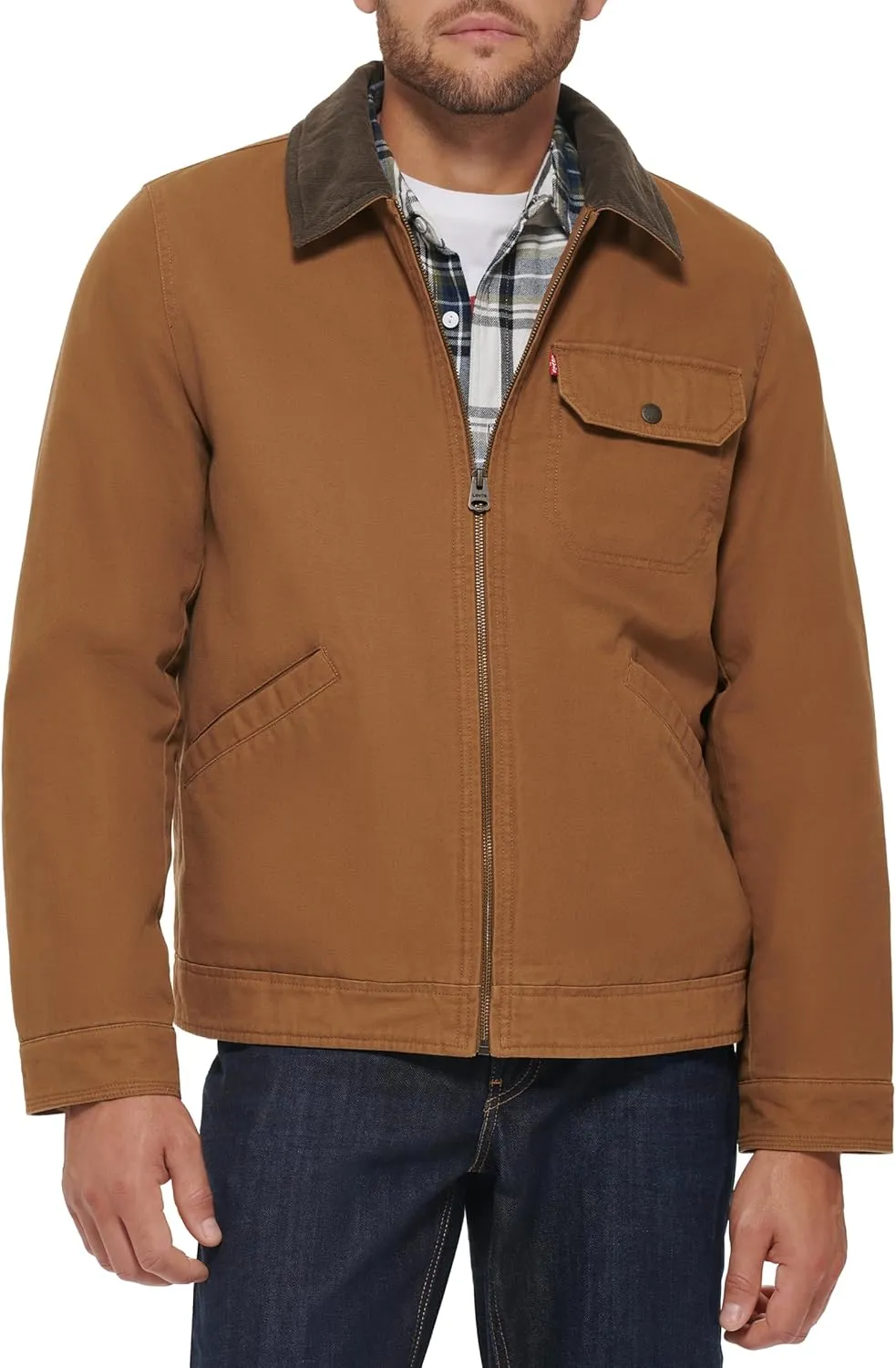 Levi's Mens Workwear Cotton Canvas Corduroy Collar Depot Jacket