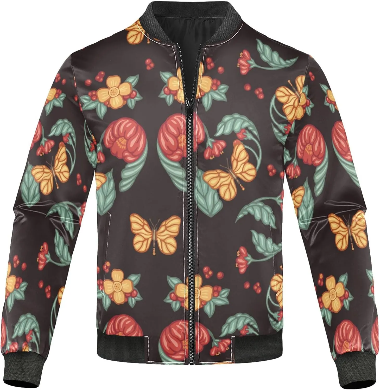 linqin Gentle Butterflies Lightweight Jacket Men Windbreaker Mens Light Windbreaker Mens Jacket Softshell Sportwear