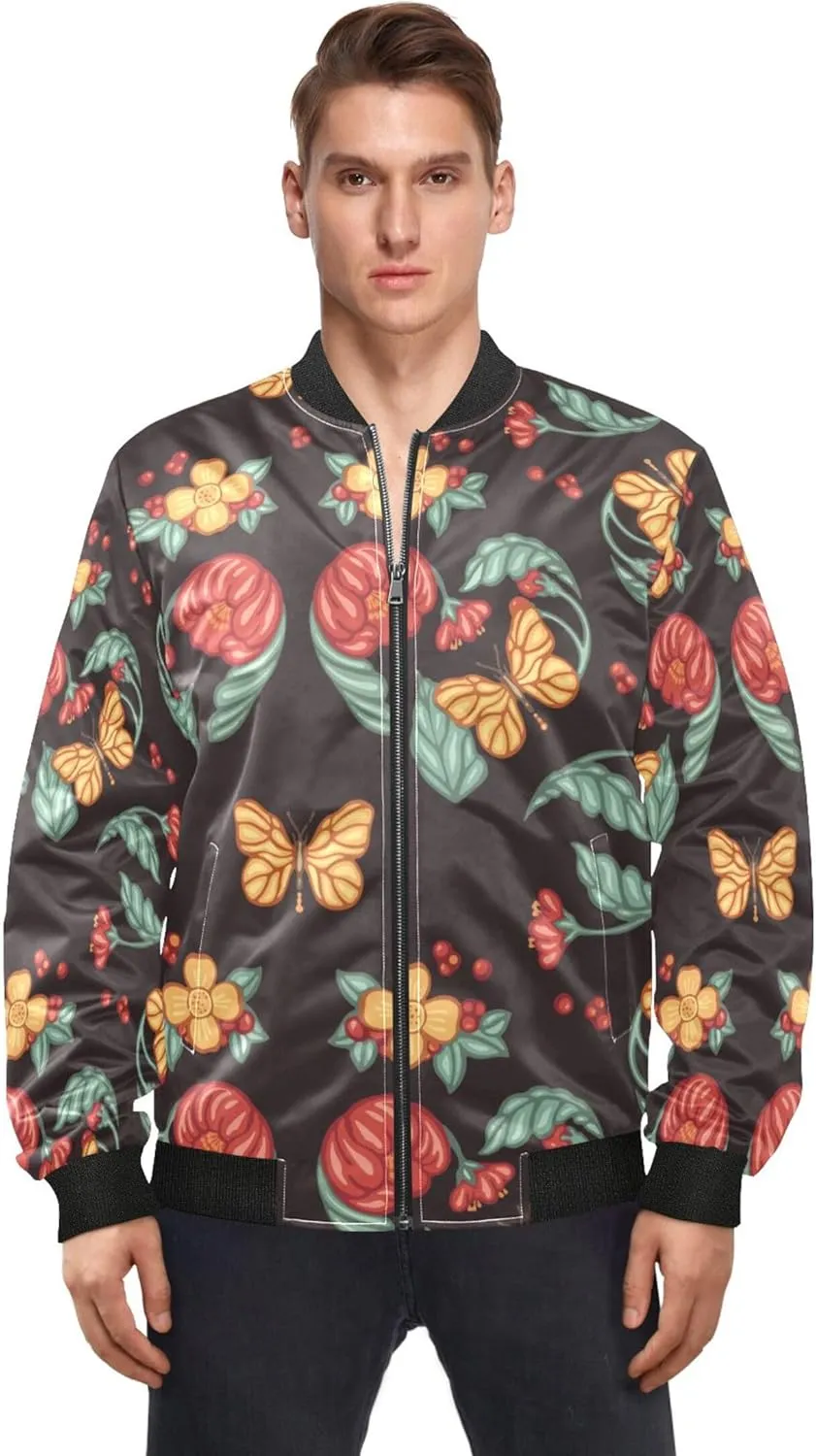 linqin Gentle Butterflies Lightweight Jacket Men Windbreaker Mens Light Windbreaker Mens Jacket Softshell Sportwear