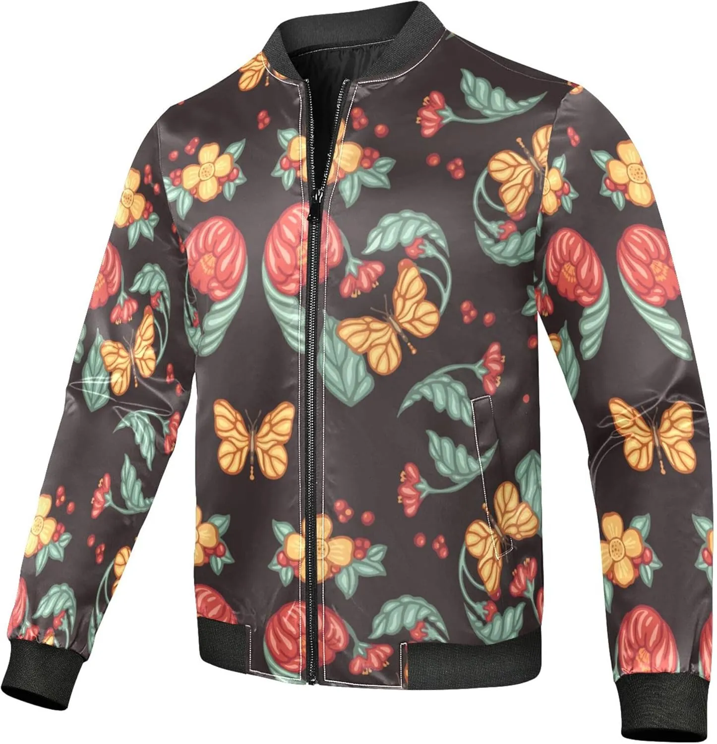 linqin Gentle Butterflies Lightweight Jacket Men Windbreaker Mens Light Windbreaker Mens Jacket Softshell Sportwear