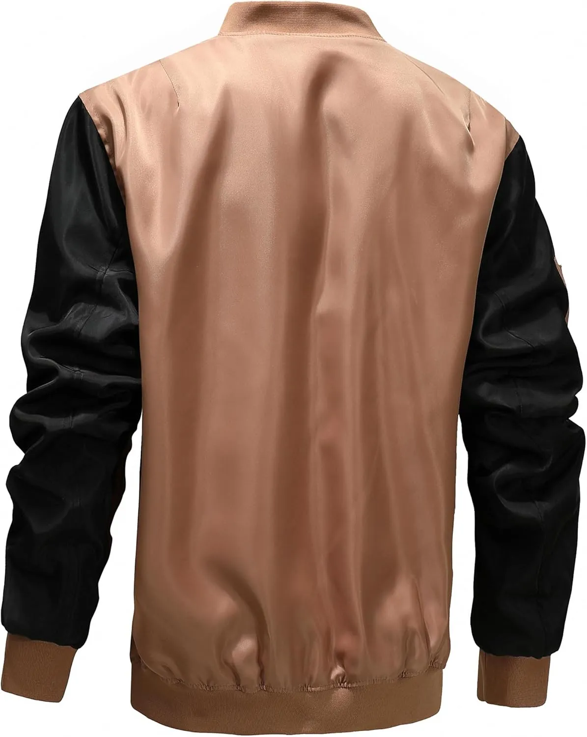 MACHLAB Men's Windproof Bomber Jacket for Men,Fleece Lightweight Track Jackets Sportwear Casual Outerwear