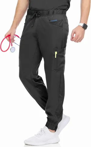 MediChic Men's Stretch Scrub Joggers - 6-Pocket, Comfortable & Durable Medical Pants, Perfect for Healthcare & Nursing