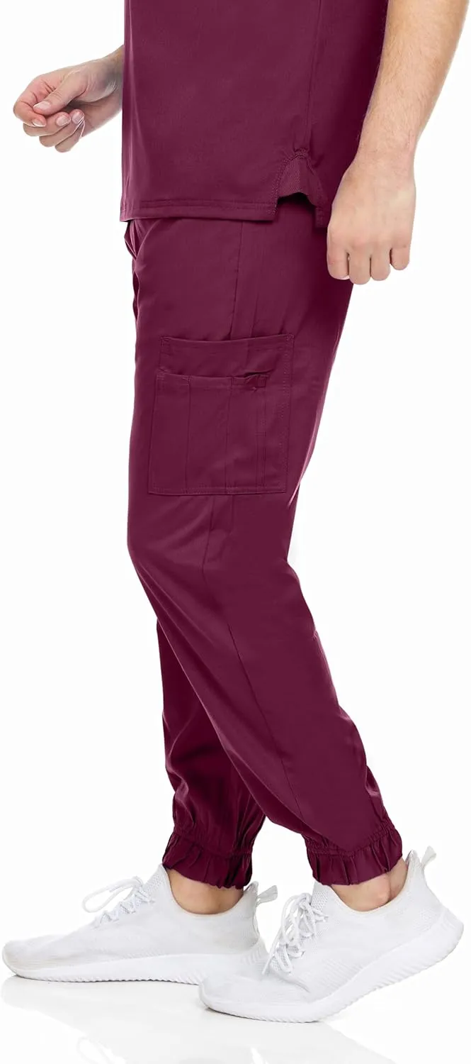 MediChic Men's Stretch Scrub Joggers - 6-Pocket, Comfortable & Durable Medical Pants, Perfect for Healthcare & Nursing
