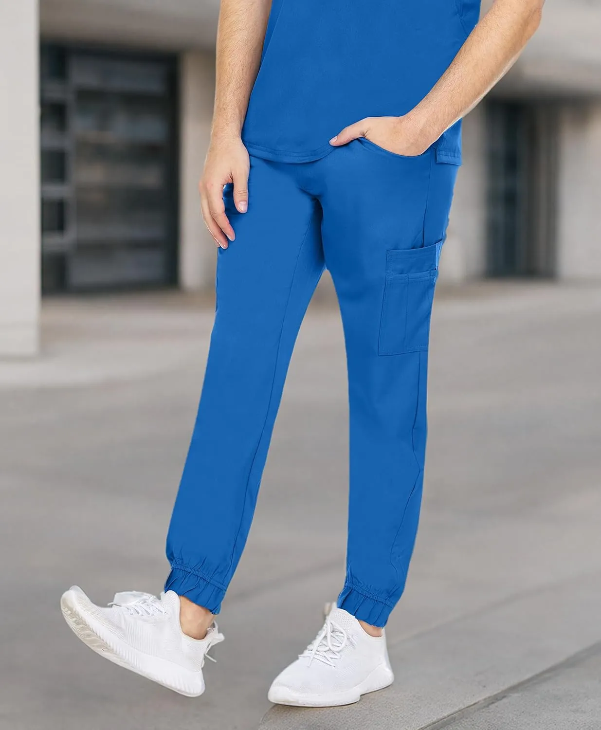 MediChic Men's Stretch Scrub Joggers - 6-Pocket, Comfortable & Durable Medical Pants, Perfect for Healthcare & Nursing