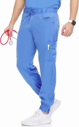 MediChic Men's Stretch Scrub Joggers - 6-Pocket, Comfortable & Durable Medical Pants, Perfect for Healthcare & Nursing