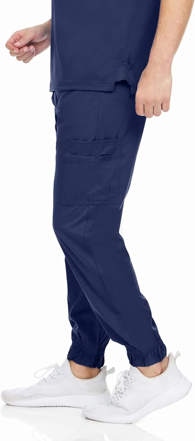 MediChic Men's Stretch Scrub Joggers - 6-Pocket, Comfortable & Durable Medical Pants, Perfect for Healthcare & Nursing