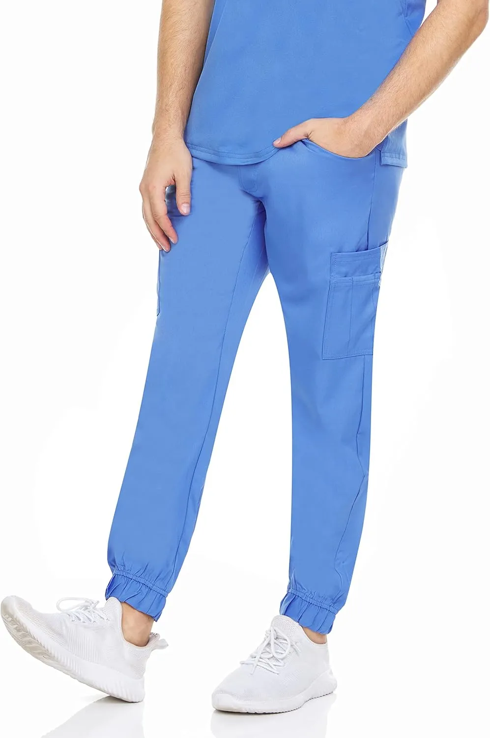 MediChic Men's Stretch Scrub Joggers - 6-Pocket, Comfortable & Durable Medical Pants, Perfect for Healthcare & Nursing
