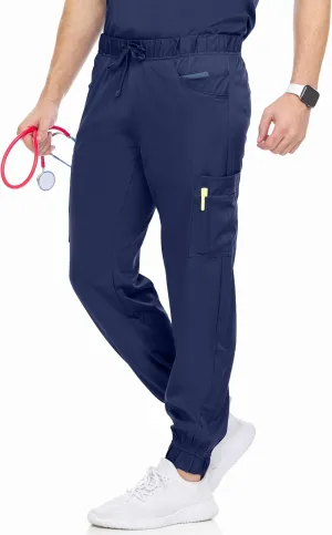 MediChic Men's Stretch Scrub Joggers - 6-Pocket, Comfortable & Durable Medical Pants, Perfect for Healthcare & Nursing