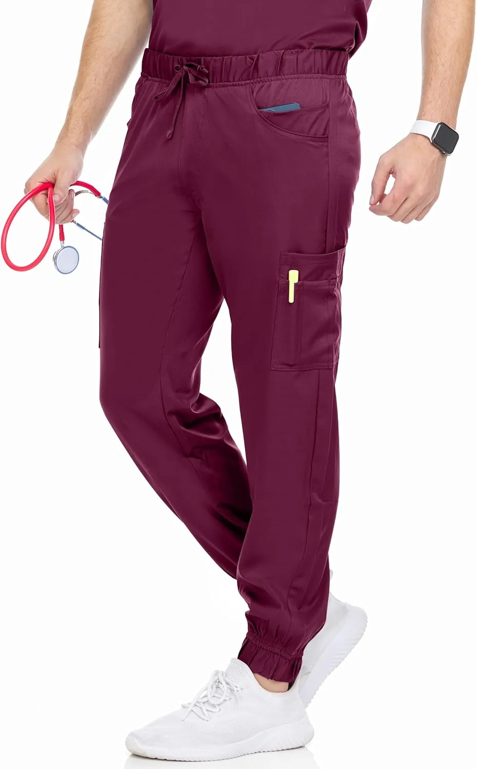 MediChic Men's Stretch Scrub Joggers - 6-Pocket, Comfortable & Durable Medical Pants, Perfect for Healthcare & Nursing