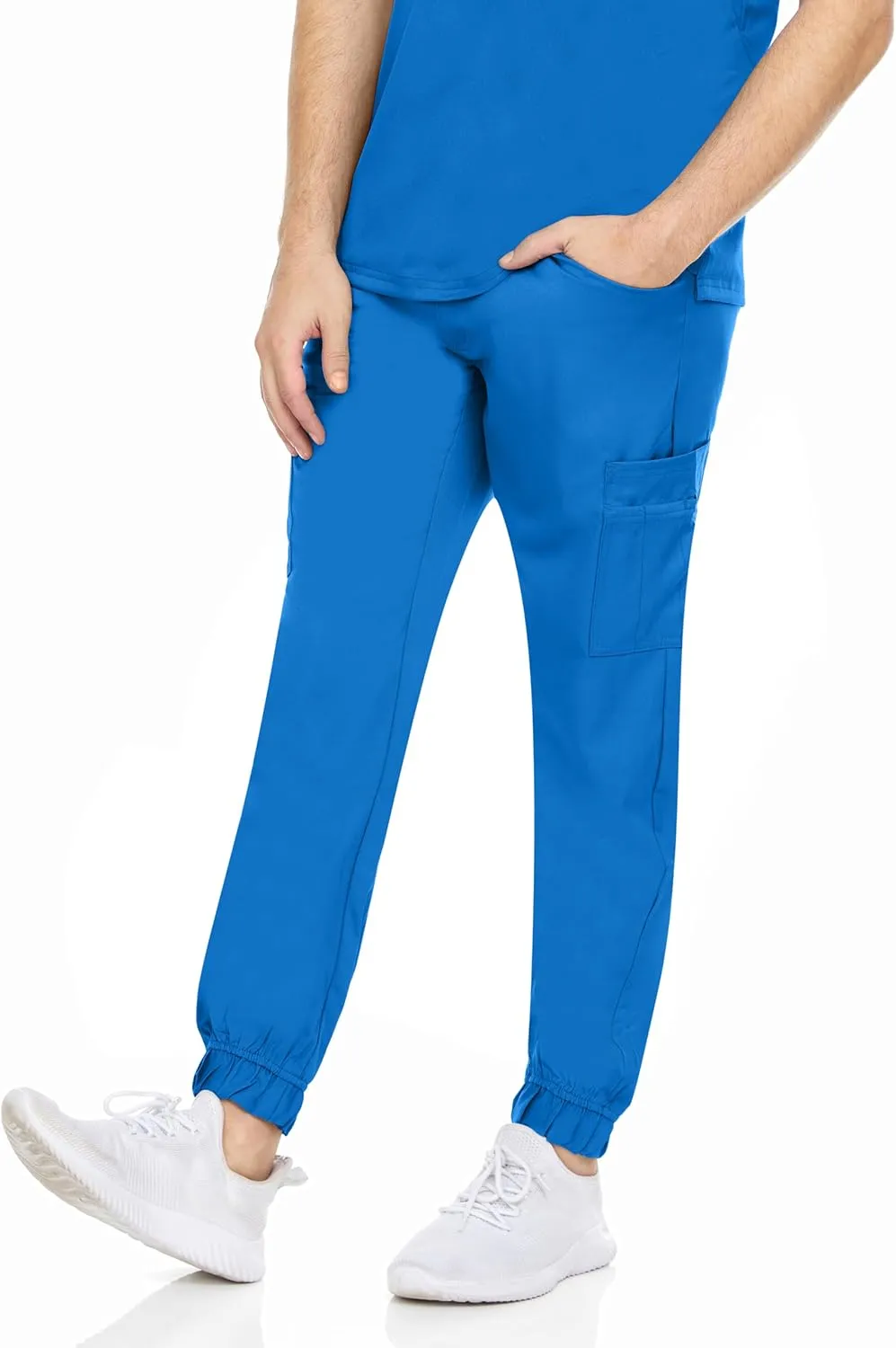 MediChic Men's Stretch Scrub Joggers - 6-Pocket, Comfortable & Durable Medical Pants, Perfect for Healthcare & Nursing