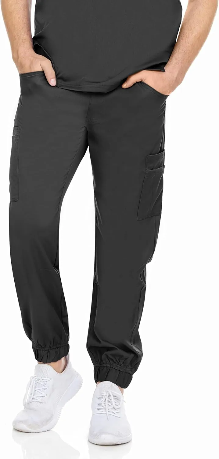 MediChic Men's Stretch Scrub Joggers - 6-Pocket, Comfortable & Durable Medical Pants, Perfect for Healthcare & Nursing