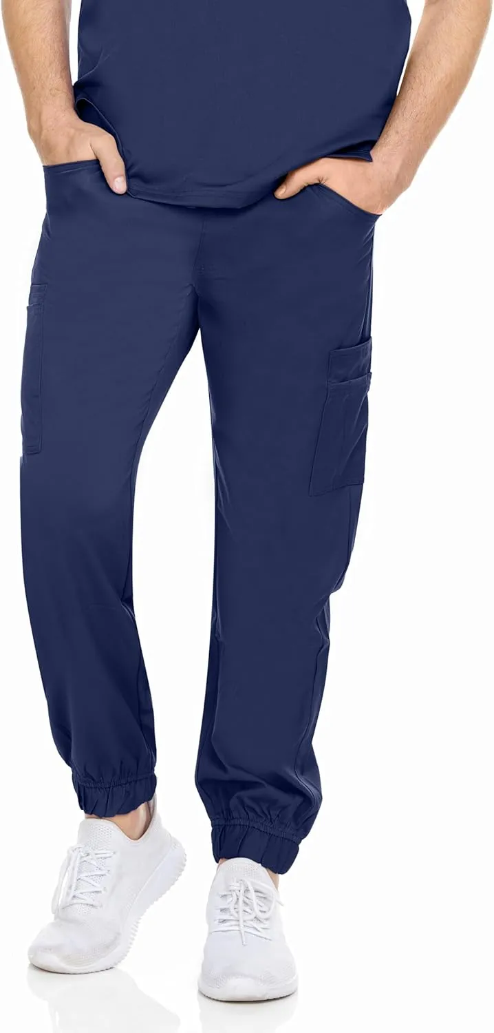 MediChic Men's Stretch Scrub Joggers - 6-Pocket, Comfortable & Durable Medical Pants, Perfect for Healthcare & Nursing