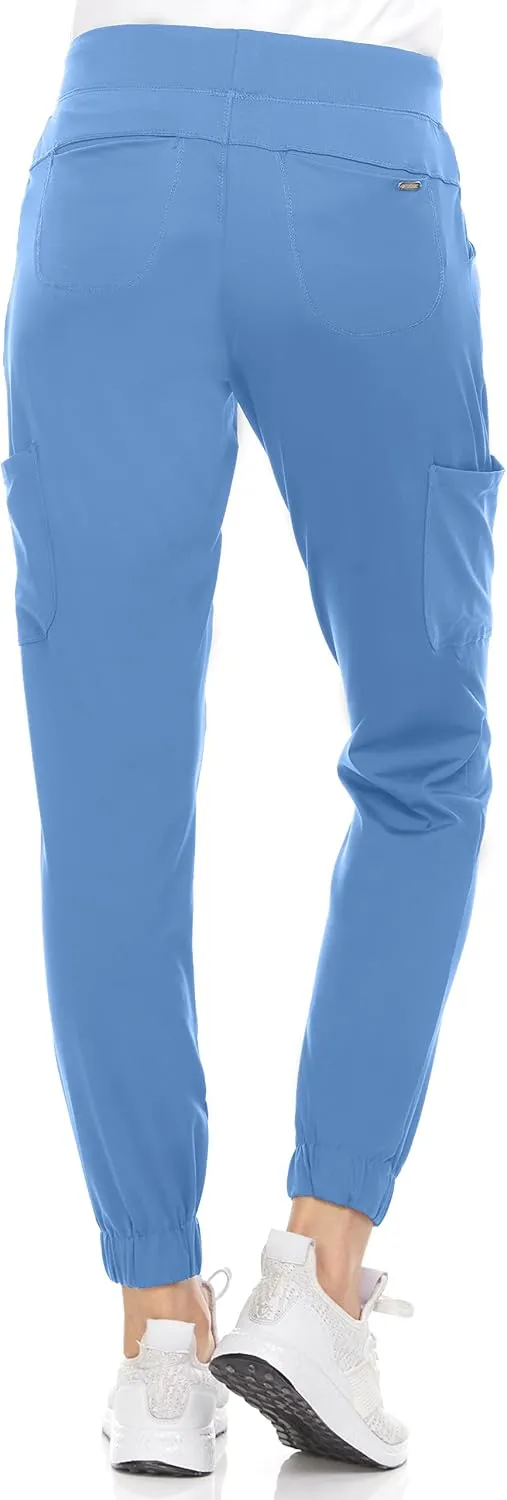 MediChic Women's Scrubs Mid Rise Six Pocket Joggers Yoga Scrub Pant Nurses for Work