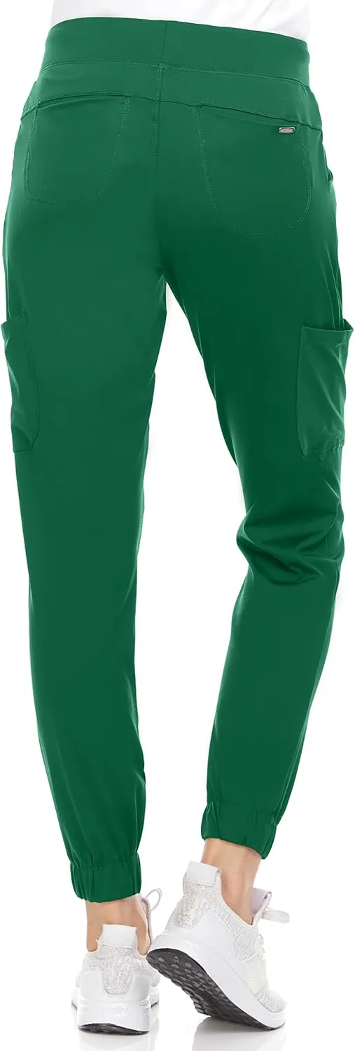 MediChic Women's Scrubs Mid Rise Six Pocket Joggers Yoga Scrub Pant Nurses for Work