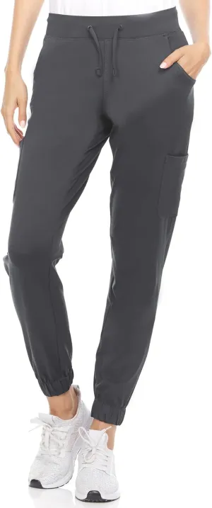 MediChic Women's Scrubs Mid Rise Six Pocket Joggers Yoga Scrub Pant Nurses for Work