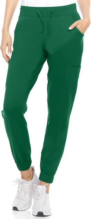 MediChic Women's Scrubs Mid Rise Six Pocket Joggers Yoga Scrub Pant Nurses for Work