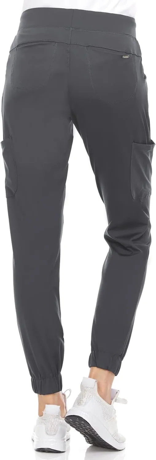 MediChic Women's Scrubs Mid Rise Six Pocket Joggers Yoga Scrub Pant Nurses for Work