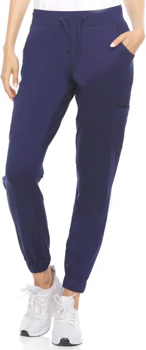 MediChic Women's Scrubs Mid Rise Six Pocket Joggers Yoga Scrub Pant Nurses for Work