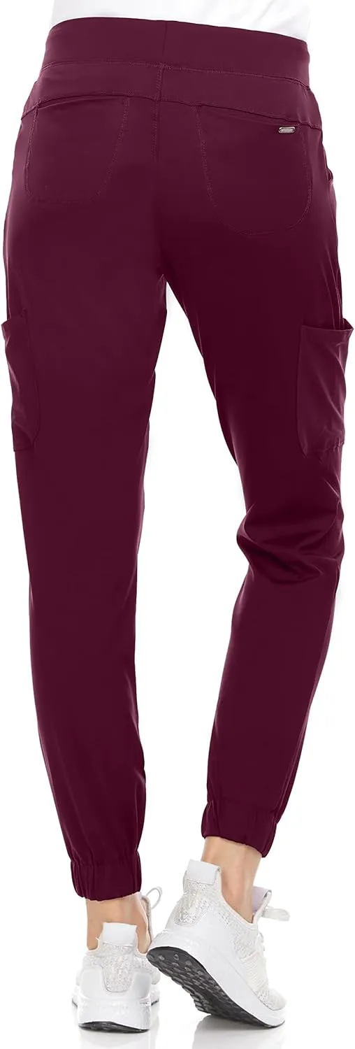 MediChic Women's Scrubs Mid Rise Six Pocket Joggers Yoga Scrub Pant Nurses for Work