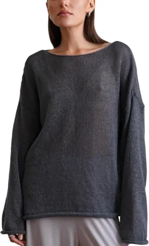 Melliflo Women Long Sleeve Sheer Mesh Knit Sweater Oversized Crochet Lightweight Sweater Y2K Summer Loose Hollow Out Pullover