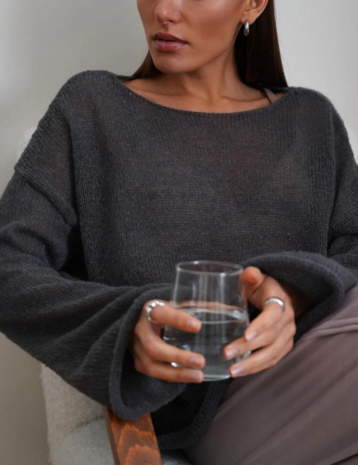 Melliflo Women Long Sleeve Sheer Mesh Knit Sweater Oversized Crochet Lightweight Sweater Y2K Summer Loose Hollow Out Pullover