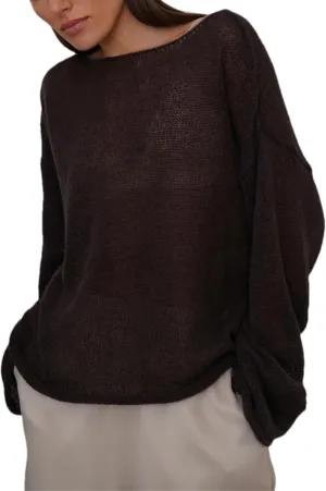 Melliflo Women Long Sleeve Sheer Mesh Knit Sweater Oversized Crochet Lightweight Sweater Y2K Summer Loose Hollow Out Pullover