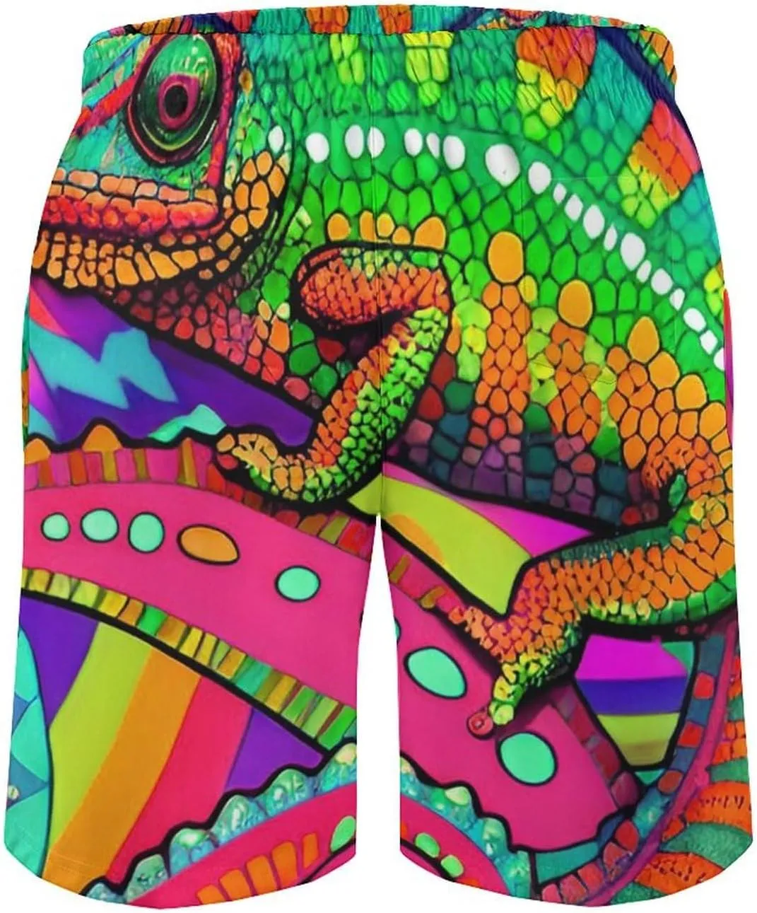 Men Big & Tall Swim Trunks Half Pants Basic Beachwear Plus Size, Quick Dry