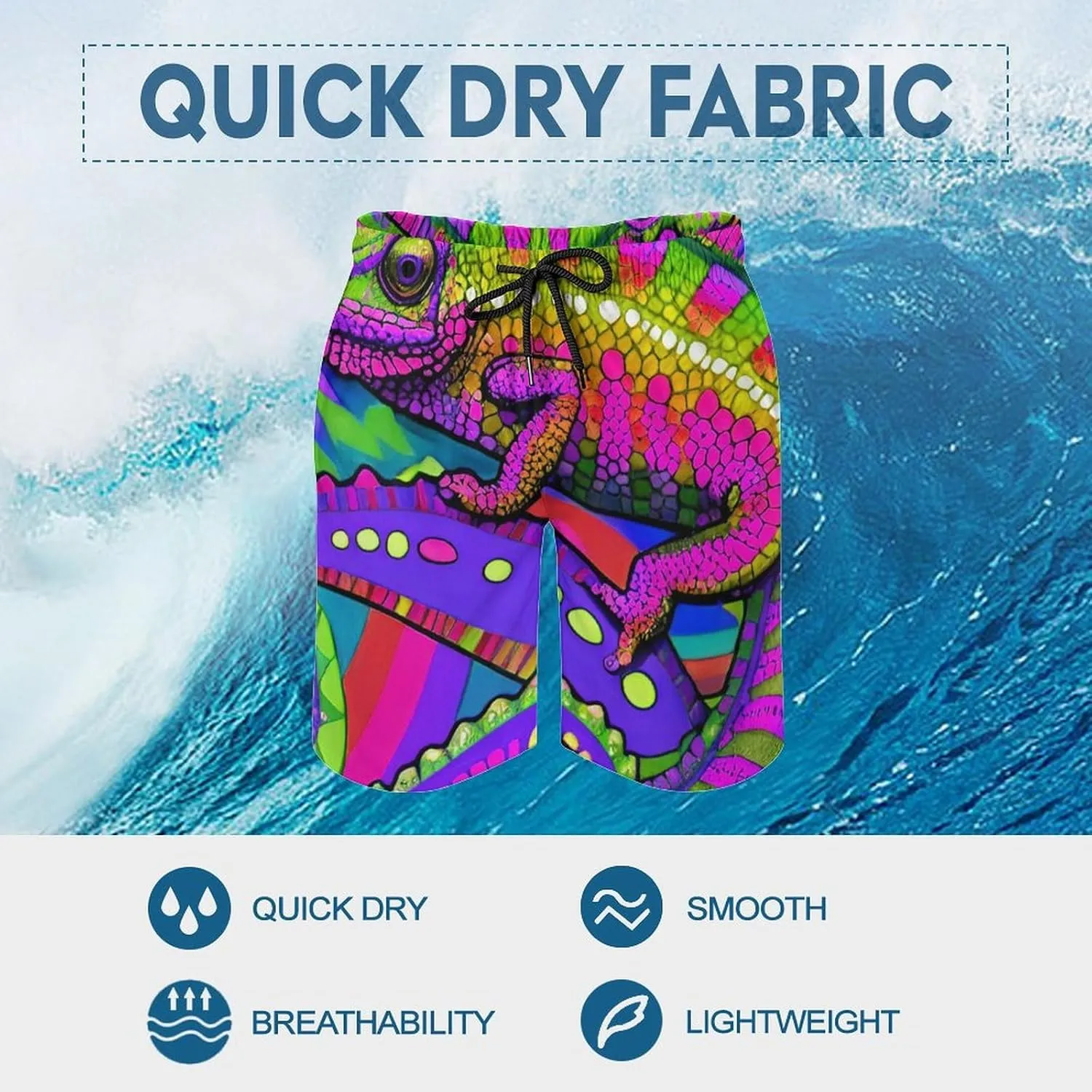 Men Big & Tall Swim Trunks Half Pants Basic Beachwear Plus Size, Quick Dry