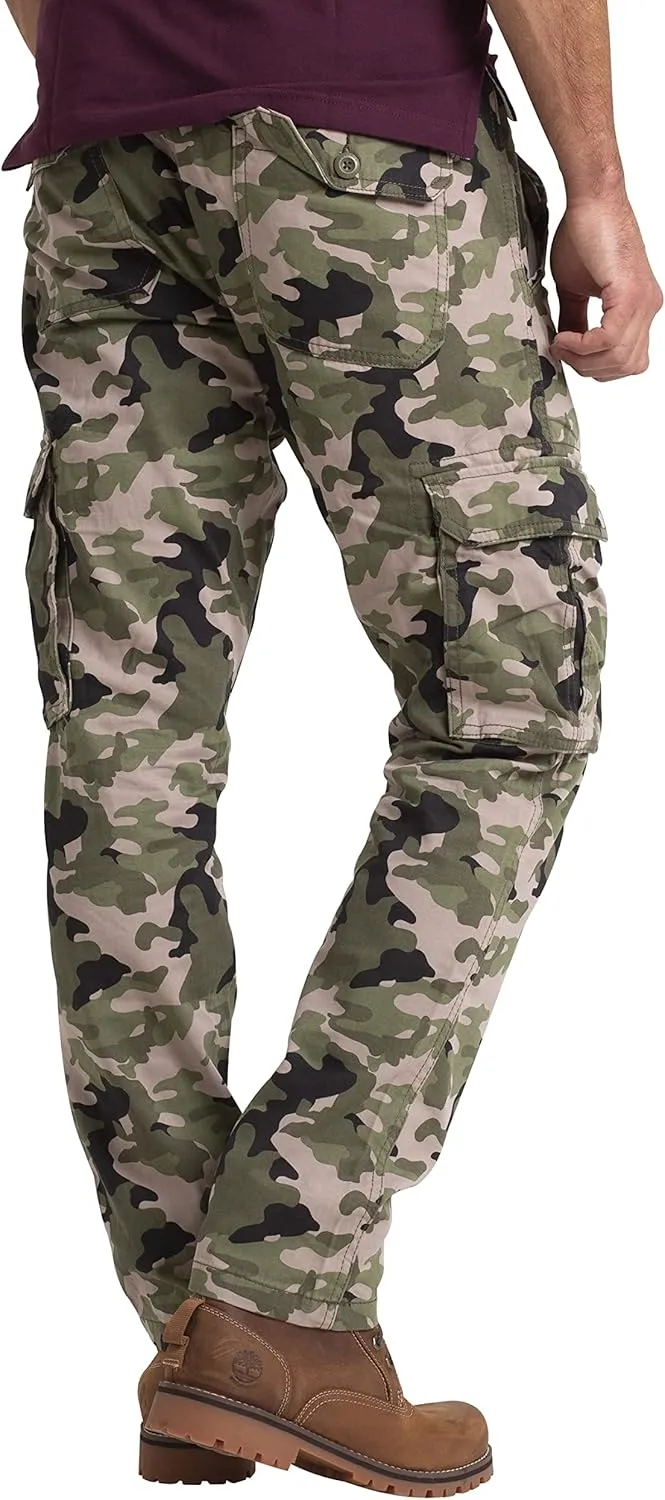 Mens Cargo Pants Workwear Camo Military Army 100% Cotton Trouser