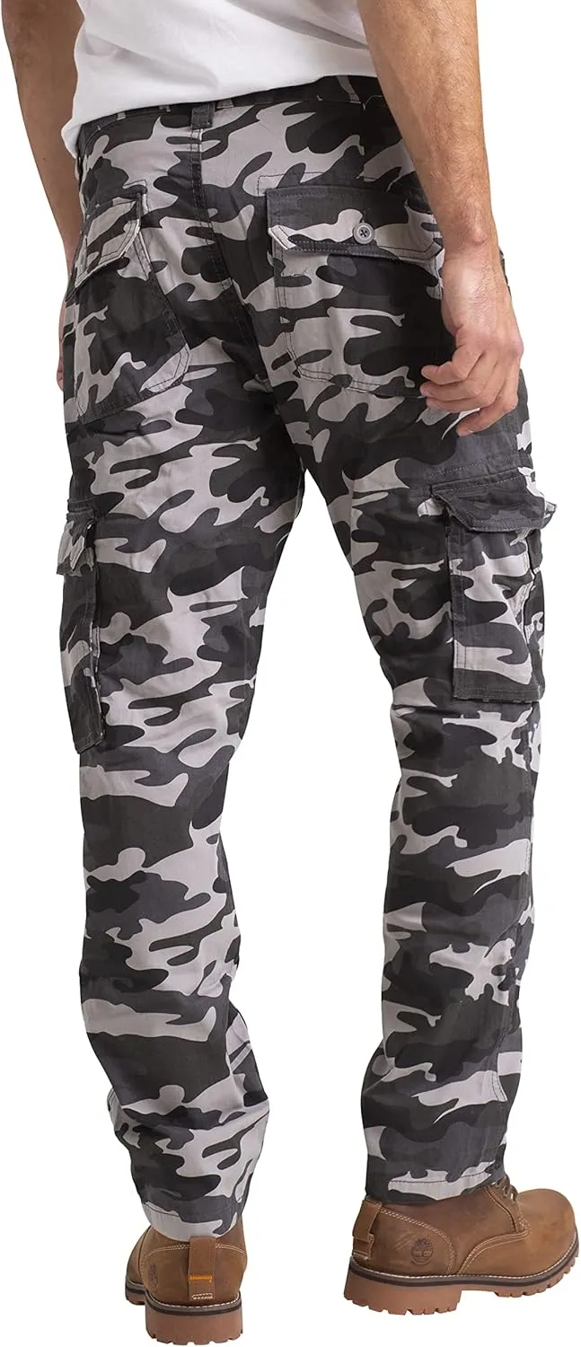 Mens Cargo Pants Workwear Camo Military Army 100% Cotton Trouser