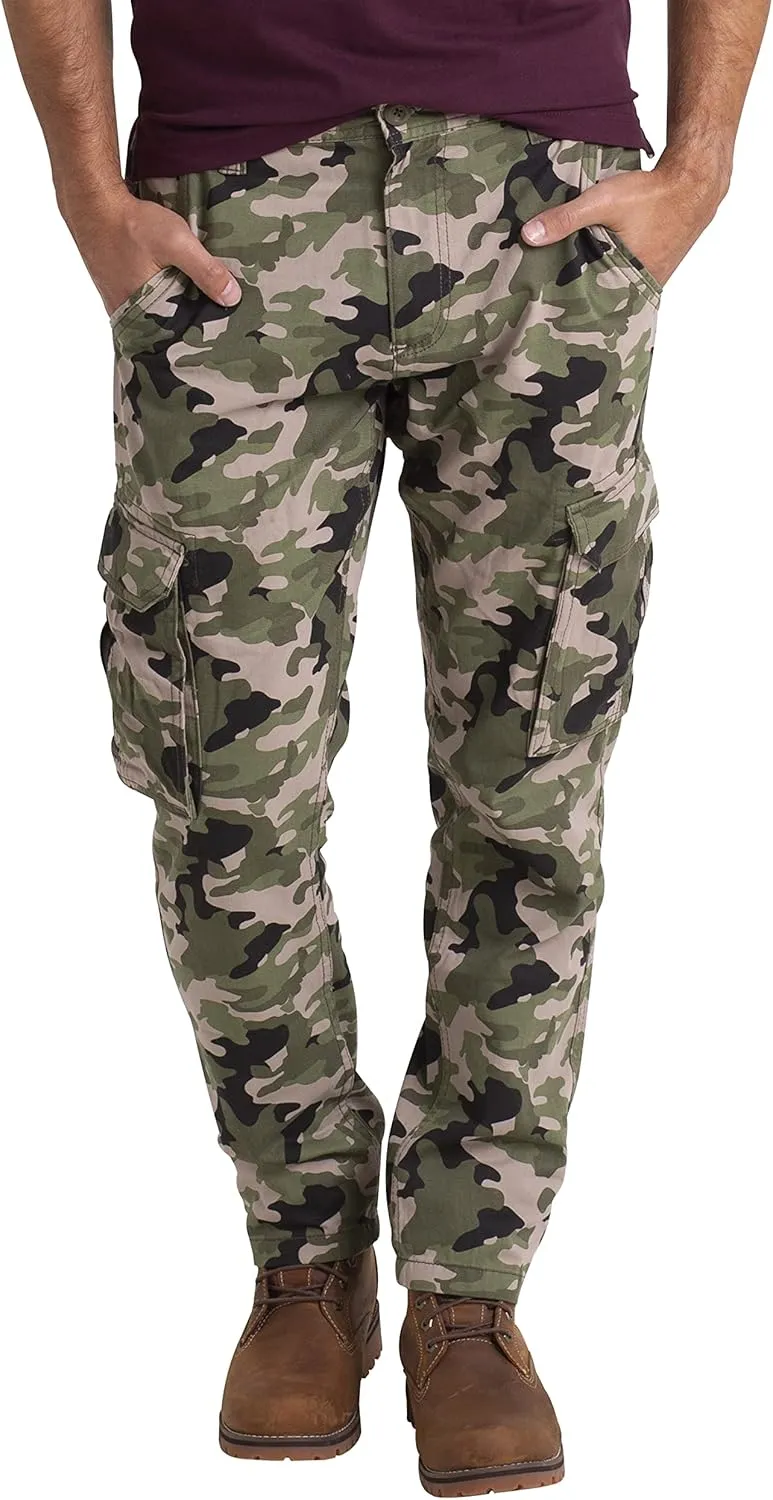 Mens Cargo Pants Workwear Camo Military Army 100% Cotton Trouser