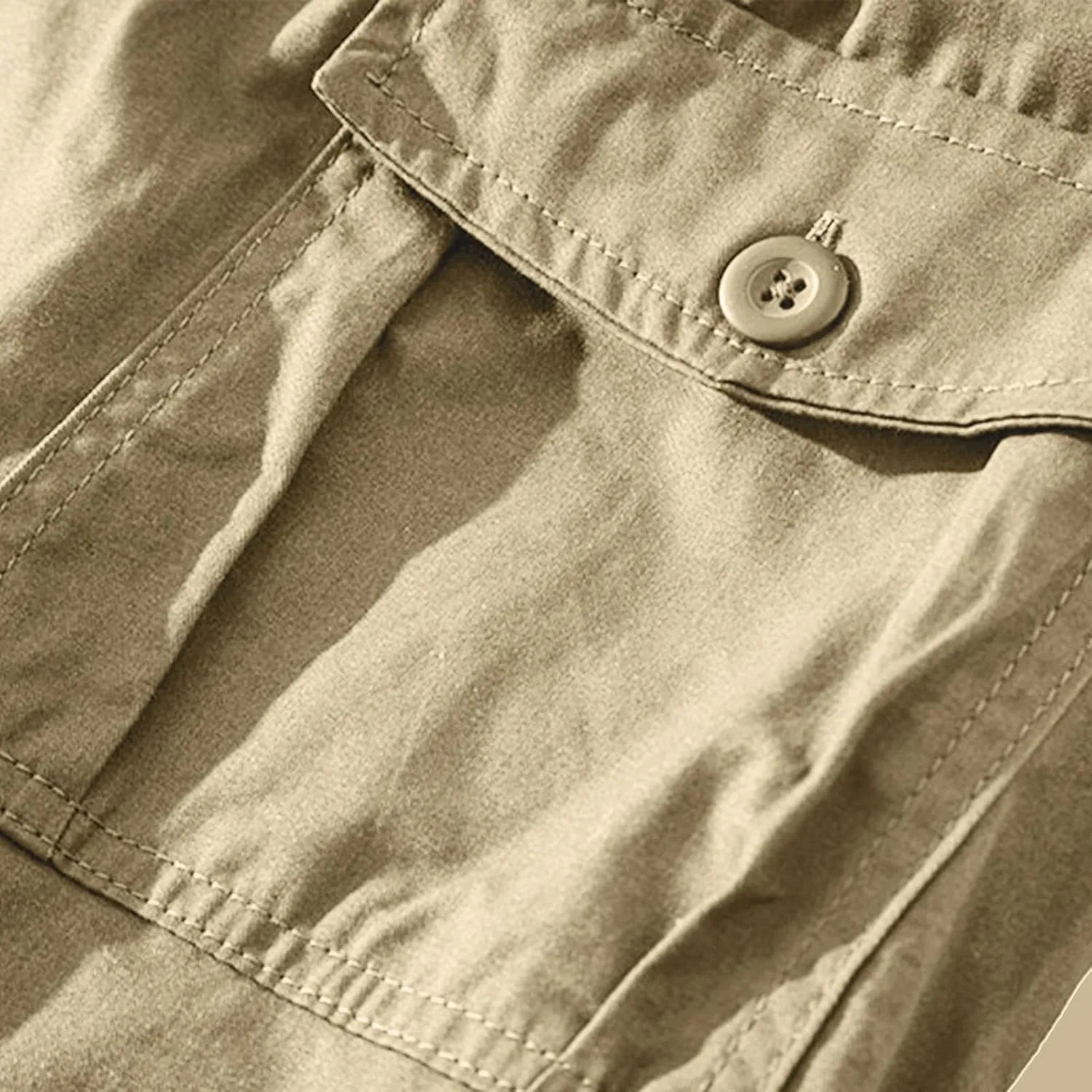 Mens Cargo Shorts Casual Button Plus Size Loose Bottoms with Multiple Pockets Flowy Classic Outdoor Work Shorts