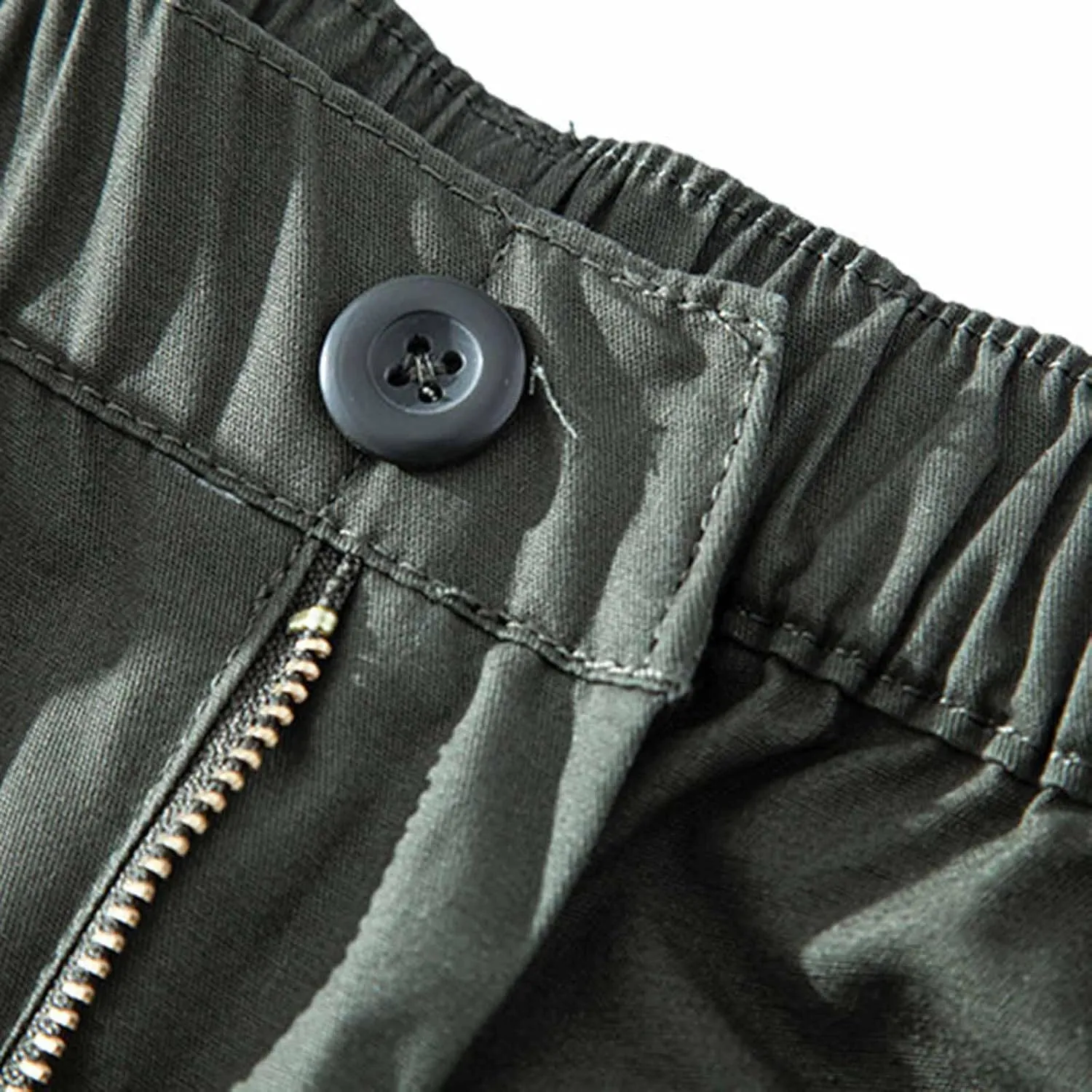 Mens Cargo Shorts Casual Button Plus Size Loose Bottoms with Multiple Pockets Flowy Classic Outdoor Work Shorts