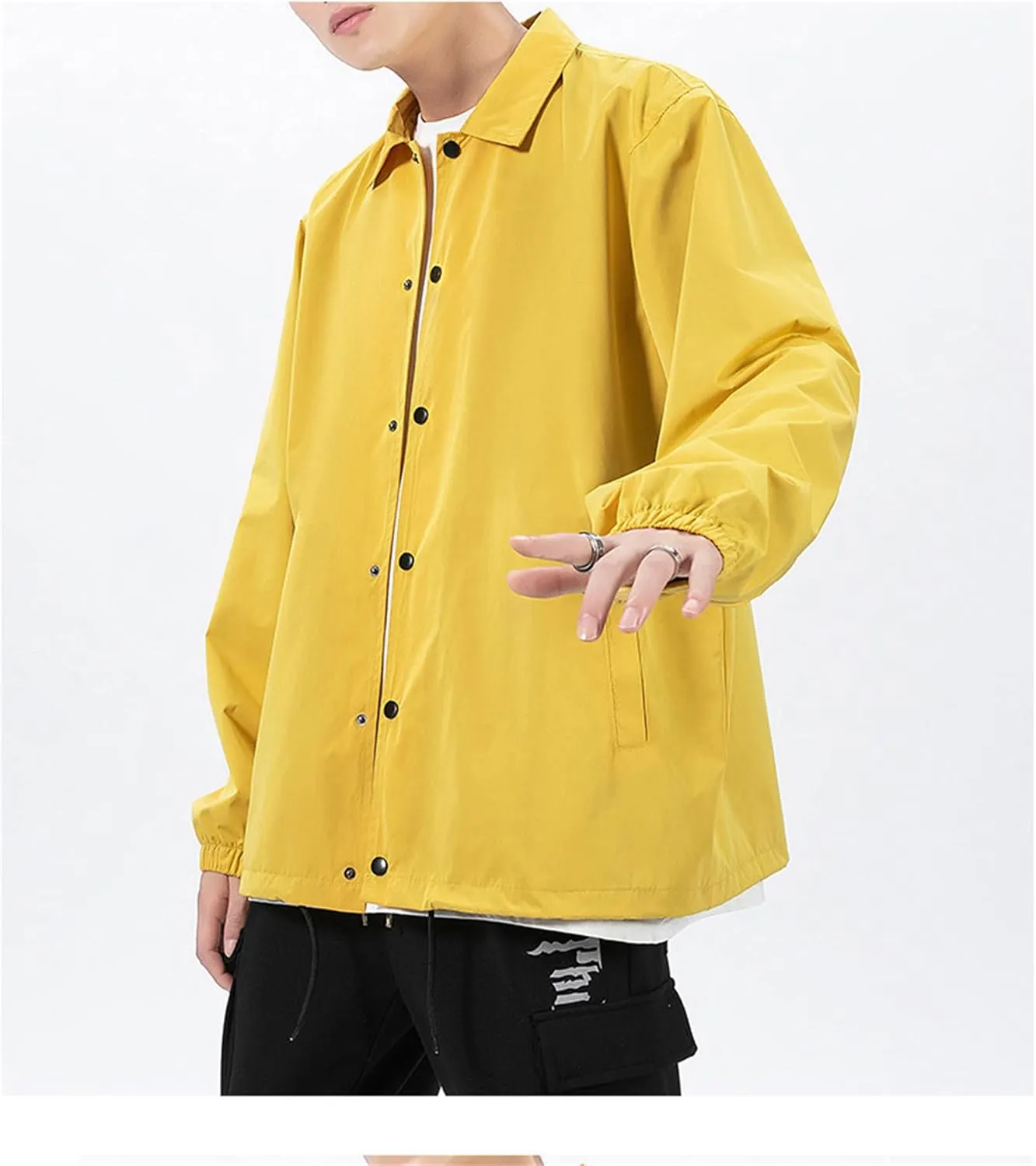 Men's Hiking Jacket Waterproof Outdoor Travel Raincoat Outwear Lightweight Windbreaker Lined Rain Jacket