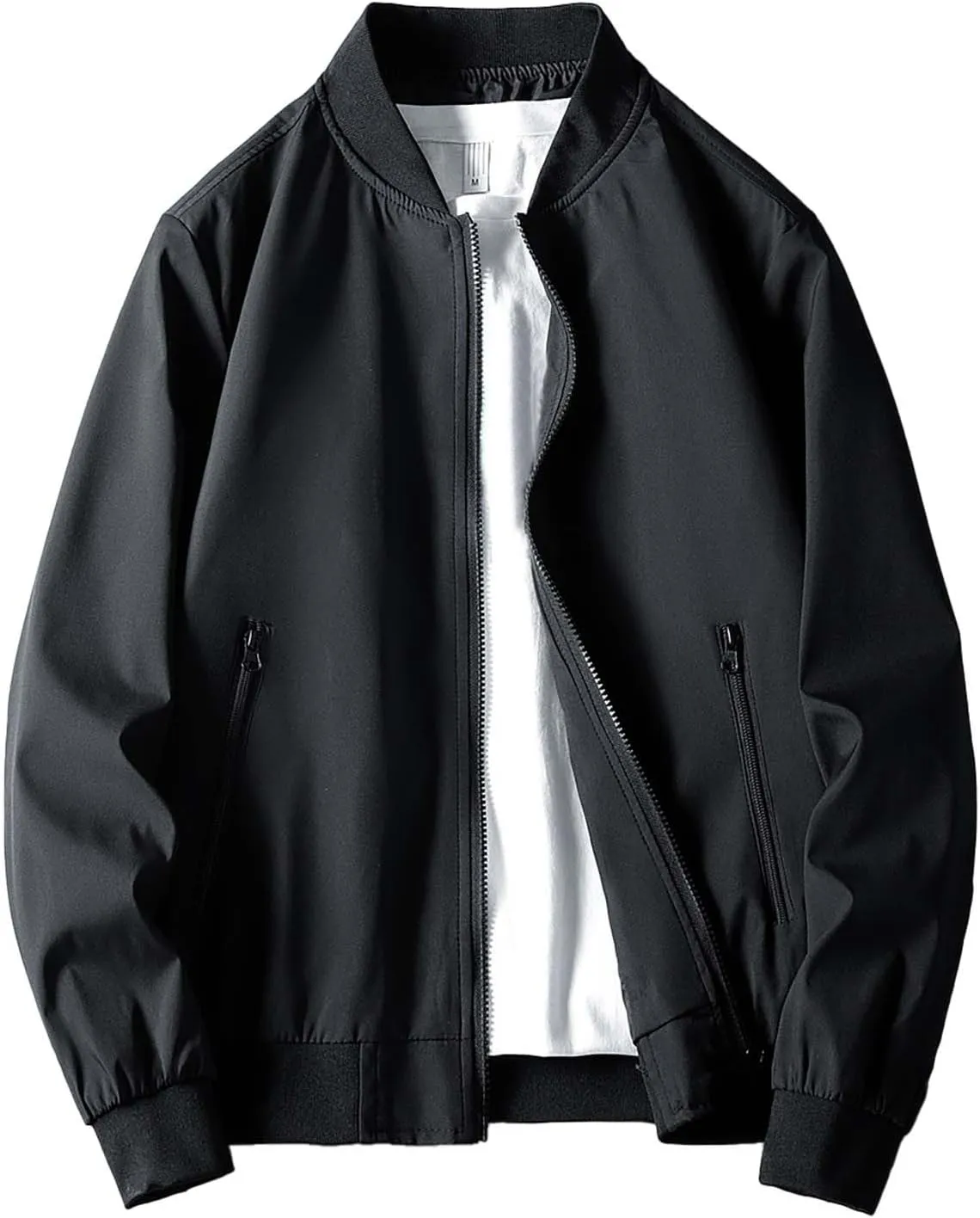 Mens Jacket Spring and Autumn Casual Men's Handsome Pilot Zip Fx Standing Jacket Jackets Casual Summer Windbreaker