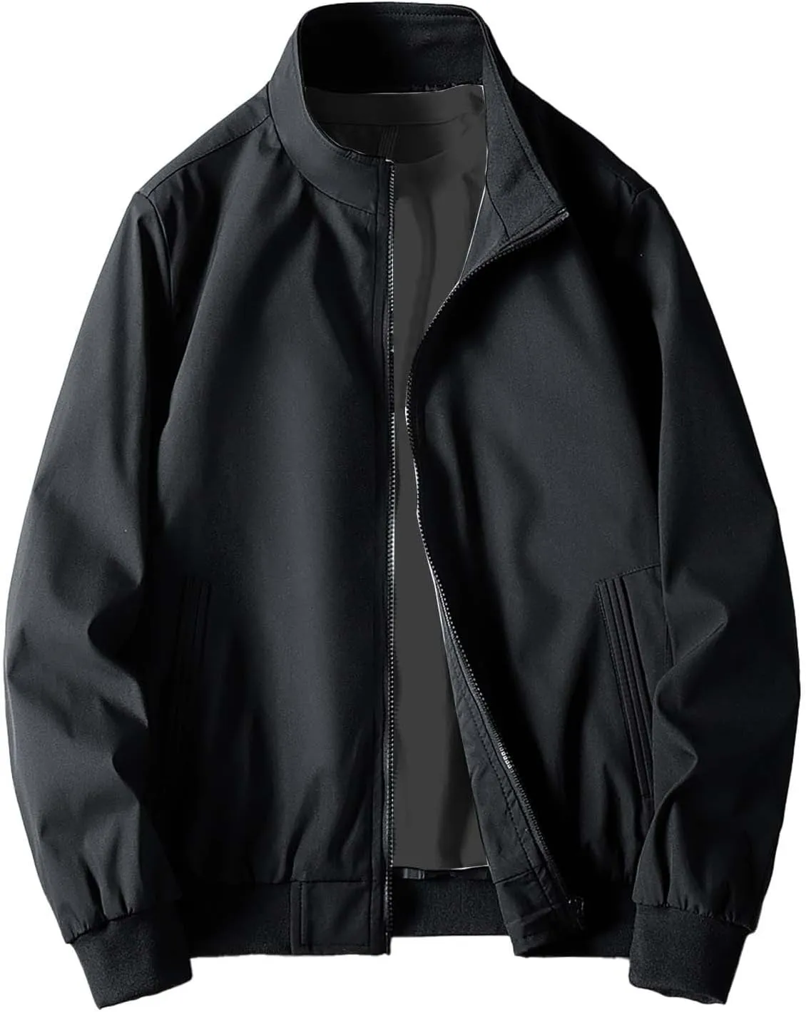 Mens Jacket Spring and Autumn Casual Men's Handsome Pilot Zip Fx Standing Jacket Jackets Casual Summer Windbreaker