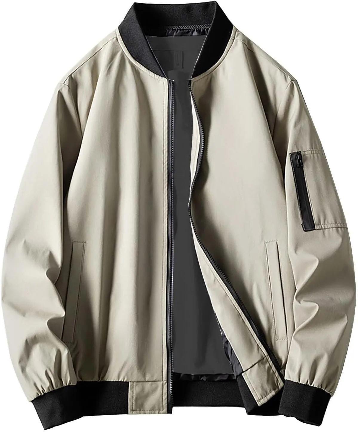 Men's Lightweight Bomber Jackets Light Track Pilot Zip Fx Standing Jacket Thin Casual Windbreaker Light Jackets