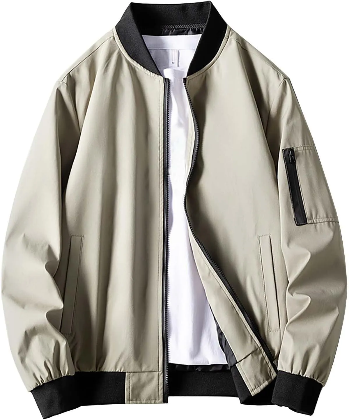 Men's Lightweight Bomber Jackets Light Track Pilot Zip Fx Standing Jacket Thin Casual Windbreaker Light Jackets